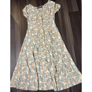 Vintage Karen Alexander Maxi Dress Size 12 Floral Cold Shoulder Cottage Core